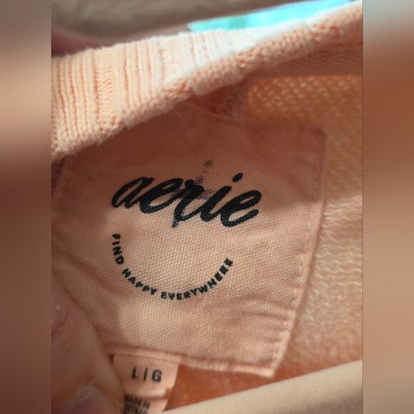 Aerie Peach After Sunset Smile + Wave Oversized Sweatshirt Size LARGE - Picture 5 of 5